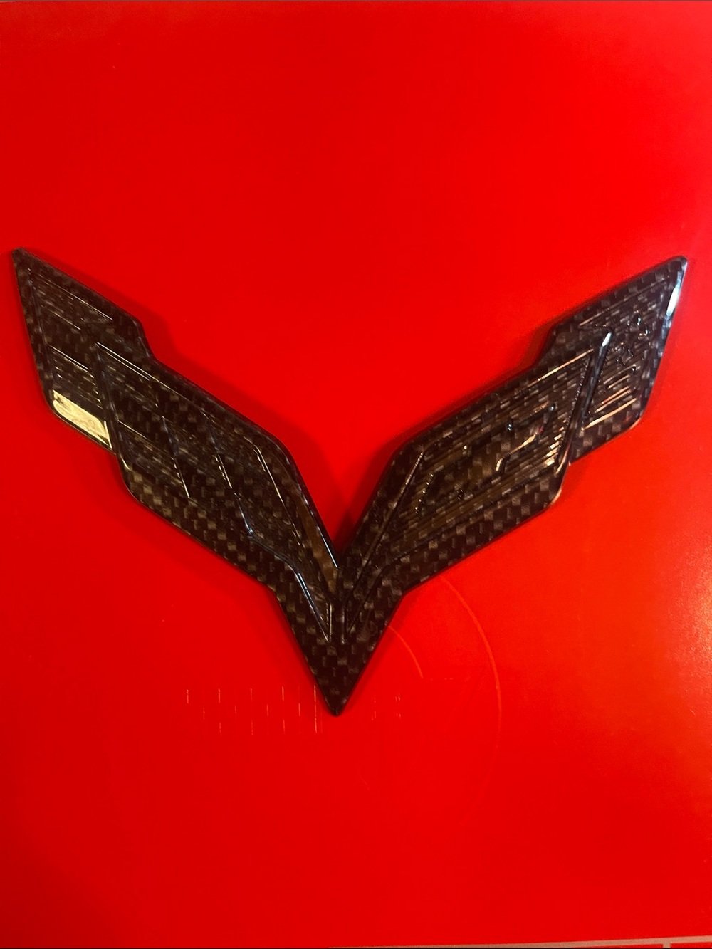 C-7 Carbon Fiber Emblem  never put on my C-7 Corvette Grand Sport